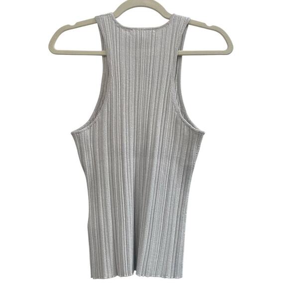NWT Madewell Phoebe Snowy Silver Cutaway Ribbed Tank Size L - Picture 7 of 12